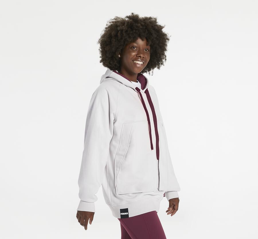 Hoka Australia One One Bondi - Womens Hoodie White - ZPLIR-6219